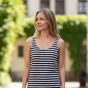 2pc ARITZIA Babaton Tank Tops Black/White stripe and White Sizes: M/L and L